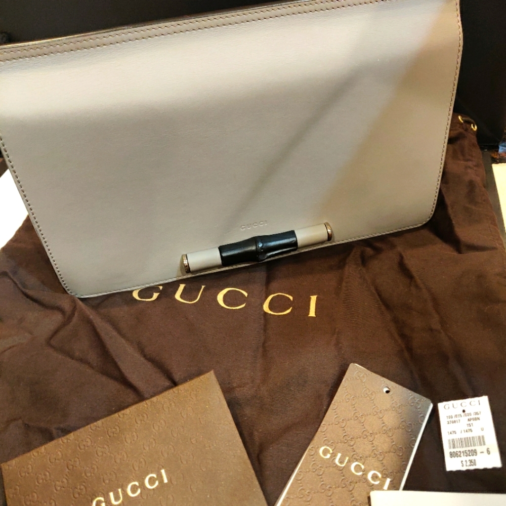 Sold! Pastel gray - New Gucci Lady Bamboo bag, style it 3 ways